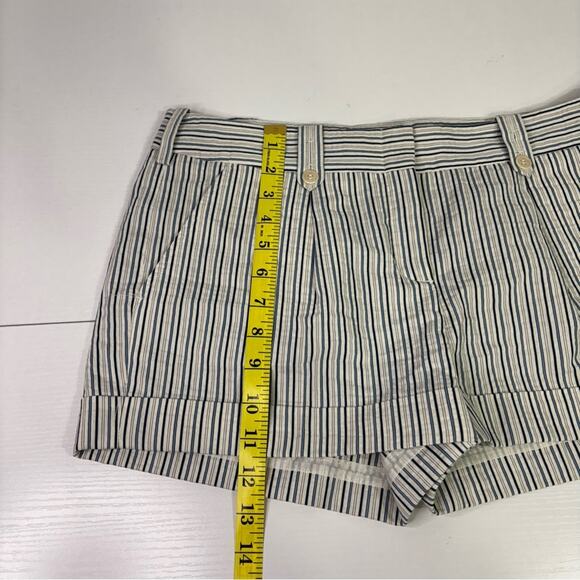 NWT BCBGMaxAzria Navy and White Cotton Striped Women's Shorts Size 8 YY0981 - Picture 3 of 9